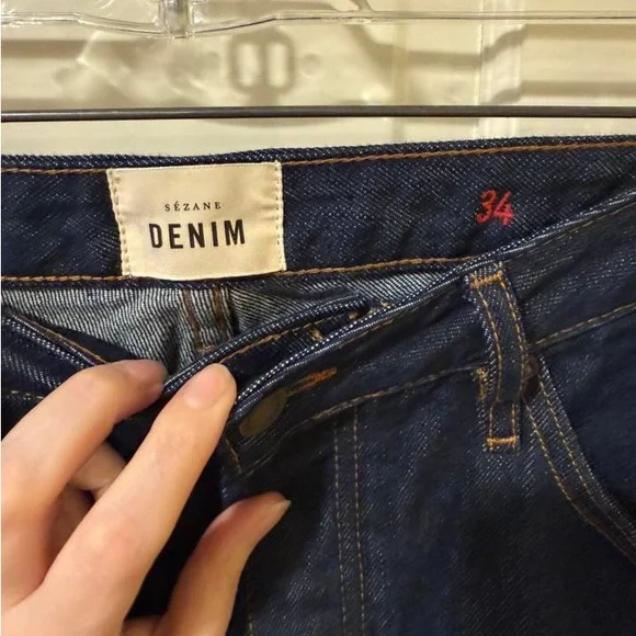 BNWT Sézane Brut Sexy Straight Leg Jeans Indigo Dark Blue 34